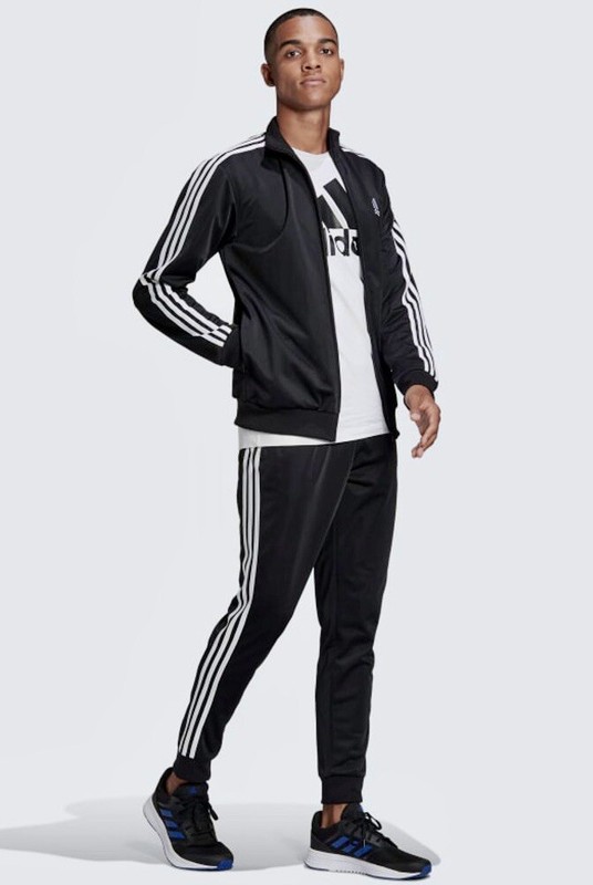 New adidas Men's Essentials 3-Stripes Track Suit Pants + Jacket GK9651 Black - S gallery