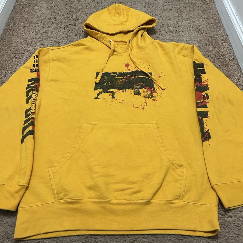 Rucking Fotten Kill Bill Vol 1 Hoodie Yellow Quentin Tarantino Movie L Mens