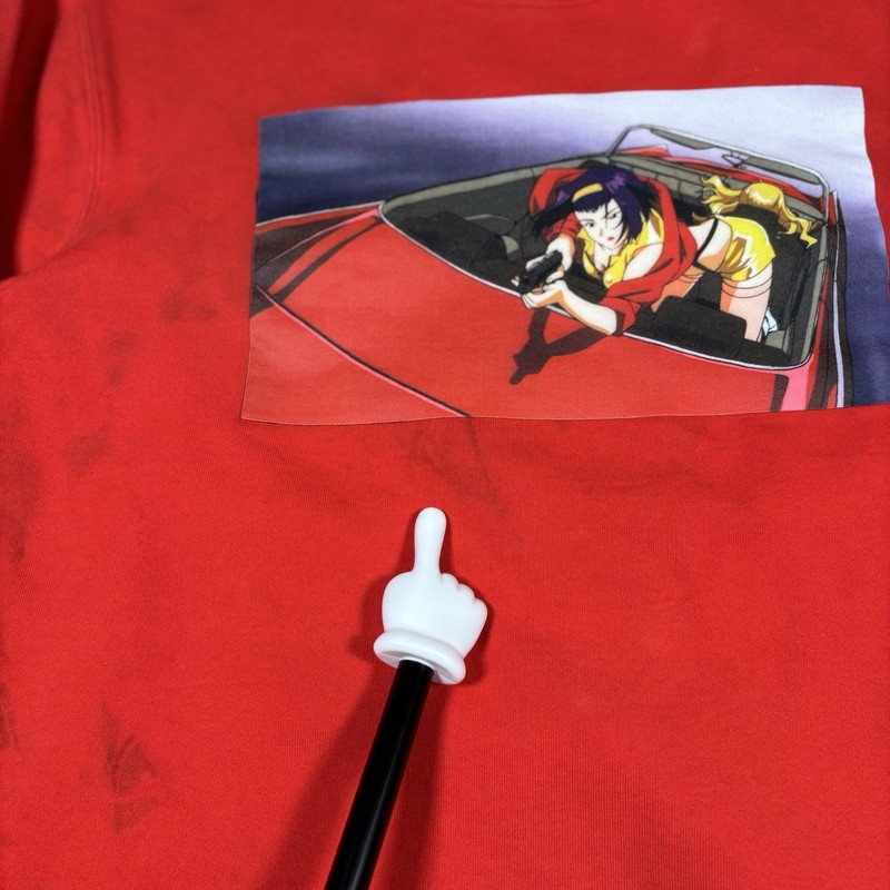 Dumbgood x Cowboy Bebop Crewneck Sweater Men’s Large Red Faye Valentine Anime gallery