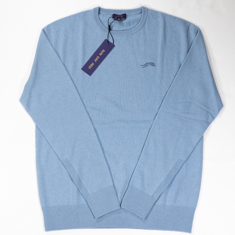 Sun Day Red 3D Tour Icon Cashmere Crew Sweater M Coast Blue NWT gallery