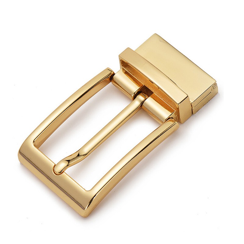 New Reversible Belt Buckle Replacement Pin Buckle Rectangular Gold 1pcs