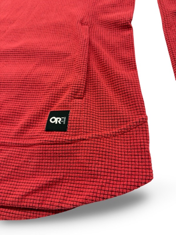 Outdoor Research Fleece Pullover Cowl Trail Mix Womens Medium Red Grid Sweater gallery