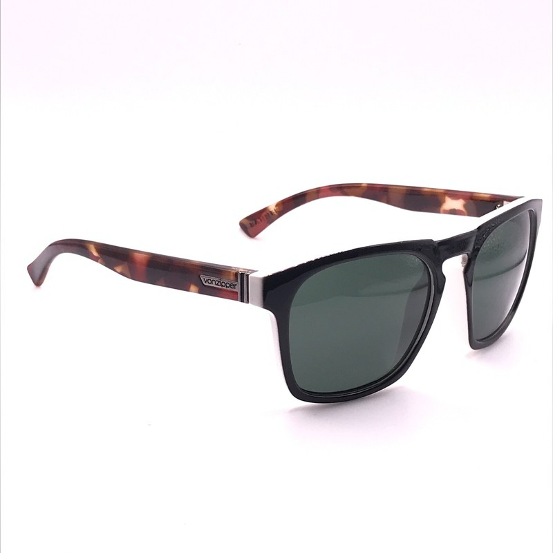 VonZipper Banner Rectangular Black White Tortoise/Vintage Gray Sunglasses gallery