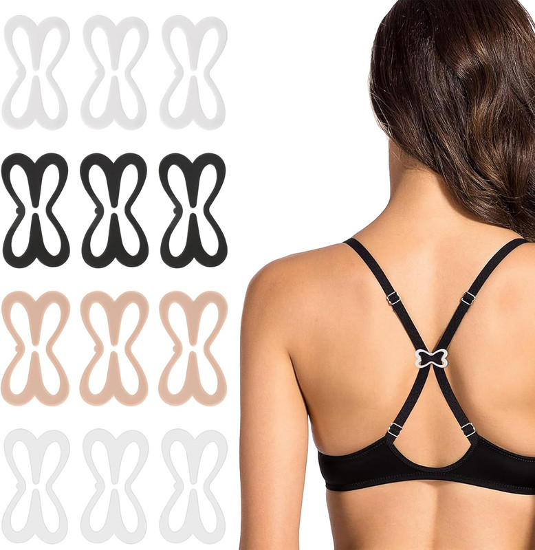 12PCS Bra Strap Holder Clips for Racerback, Bra Strap Clips Anti-Slip Buckles