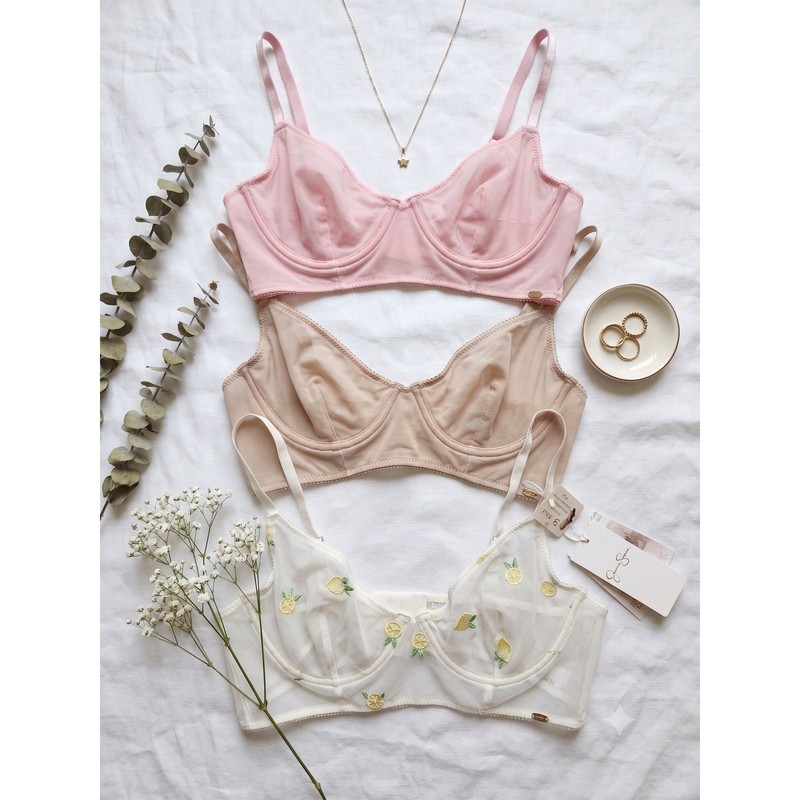 Jessica Simpson Bra Set Womens 36B Pink Tan White New 3 Pack Mesh Underwire