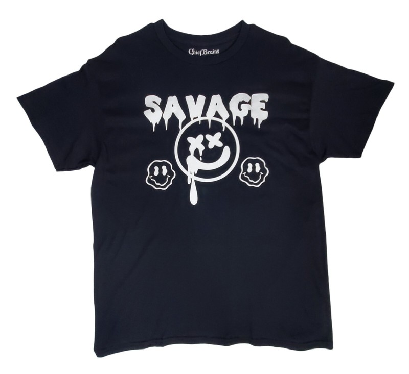 ChiefBrains Apparel Limited Edition Savage Smiley Face T Shirt Mens Cotton New gallery