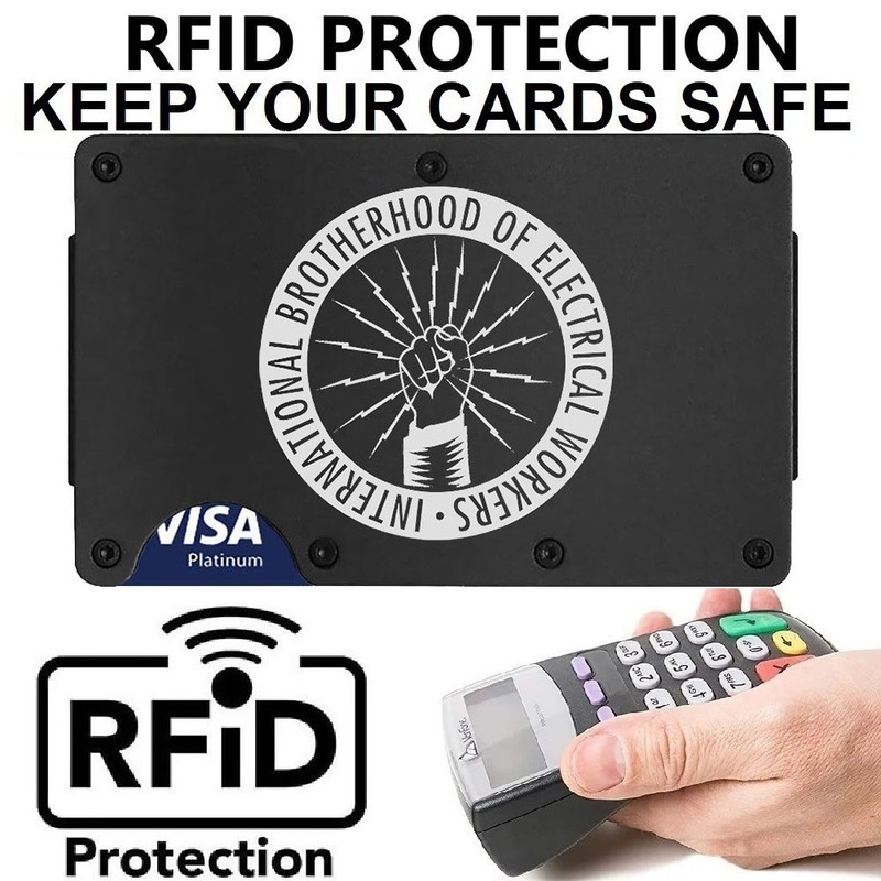 IBEW Electrical Workers RFID Blocking Laser Engraved Wallet Clip or Strap D7 gallery
