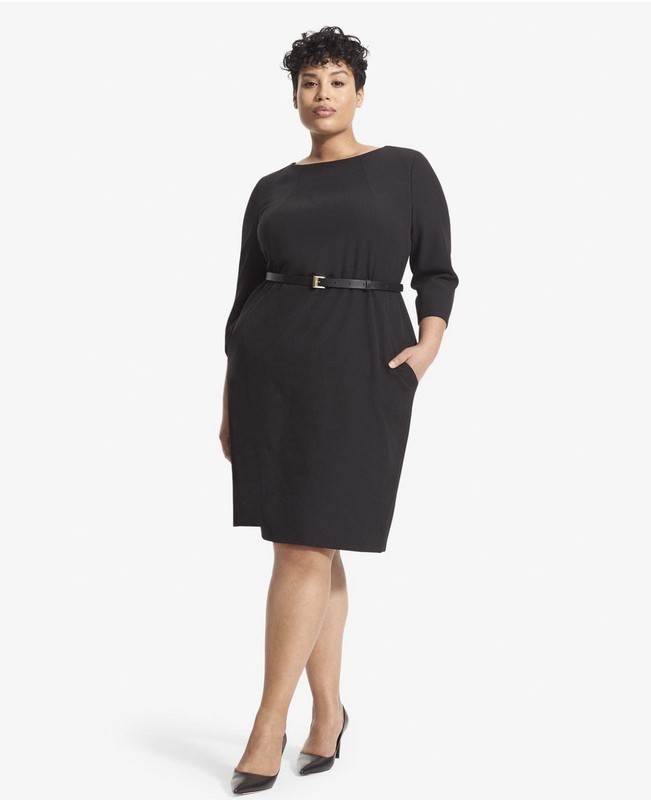 MM Lefleur Etsuko Black Sheath Dress No Belt Size 12