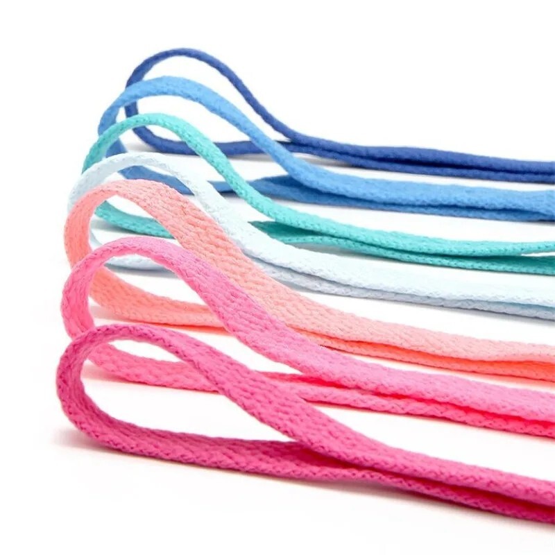 1 Pair Colorful Laces Multicolor Gradient Print Flat Canvas Shoe Lace Shoes 47" gallery