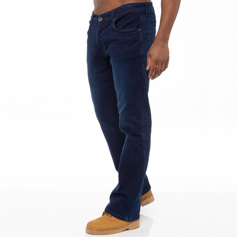Enzo Mens Bootcut Jeans Stretch Denim Wide Leg Flared Bell Bottom Pants UK Sizes gallery