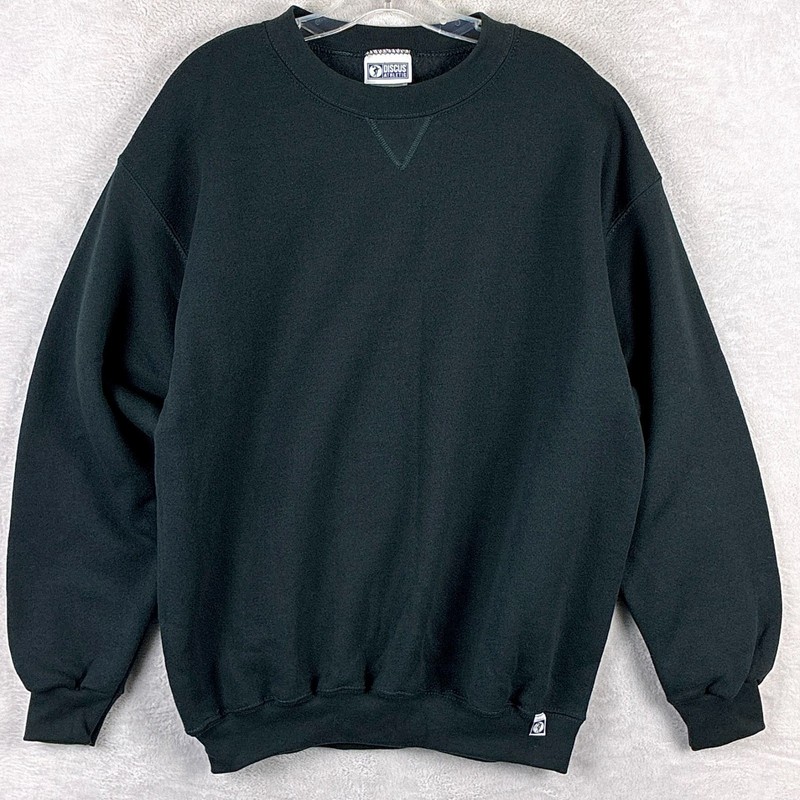 VTG Discus Athletic Sweatshirt Men L Faded Black V-Stitch Blank Preppy USA 90s