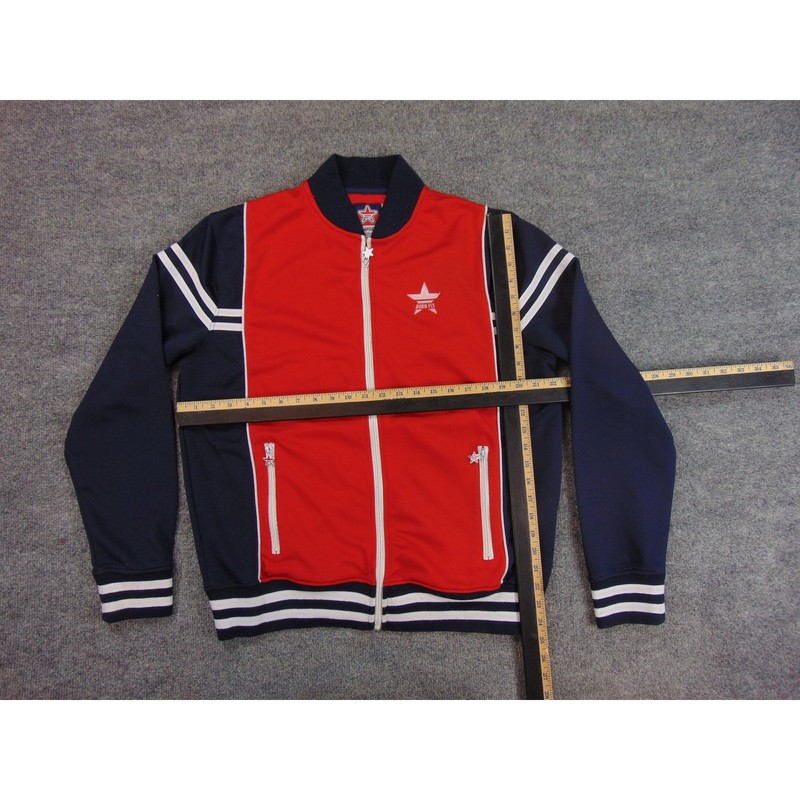 Born Fly Track Jacket Mens Large Red Navy Blue Star Logo Full Zip Streetwear gallery