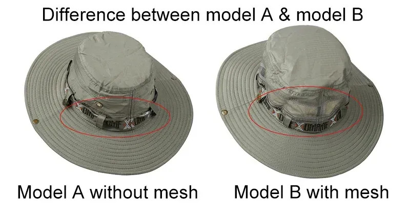 Summer Men Bucket Hat Outdoor UV Protection Wide Brim Panama Safari Hunting gallery