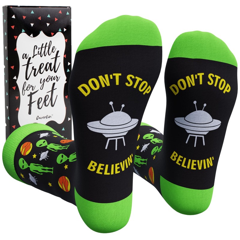 Men’s Programming Alien Sasquatch Cat Dad Dog Dad Music Fishing Socks with Gi…