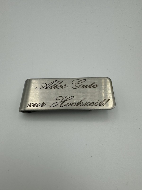 Stainless Steel Money Clip with Personalised Wish Engraving – Perfect Gift Idea