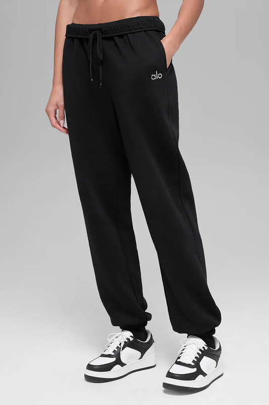 ALO Accolade Sweatpant Black&Athletic Heather Grey Women’s Pants Size S M L