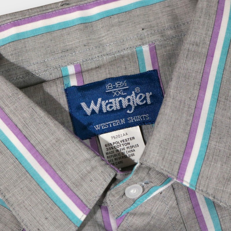 New NWT Wrangler Western Shirt Men’s XXL Pearl Snap Rodeo Line Dancing Striped gallery