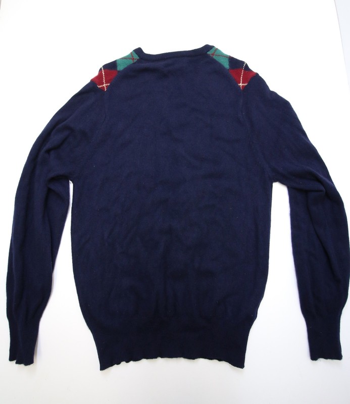 Vintage Alan Paine 100% Cashmere V Neck Sweater Mens S 40/102cm 38" Chest Argile gallery