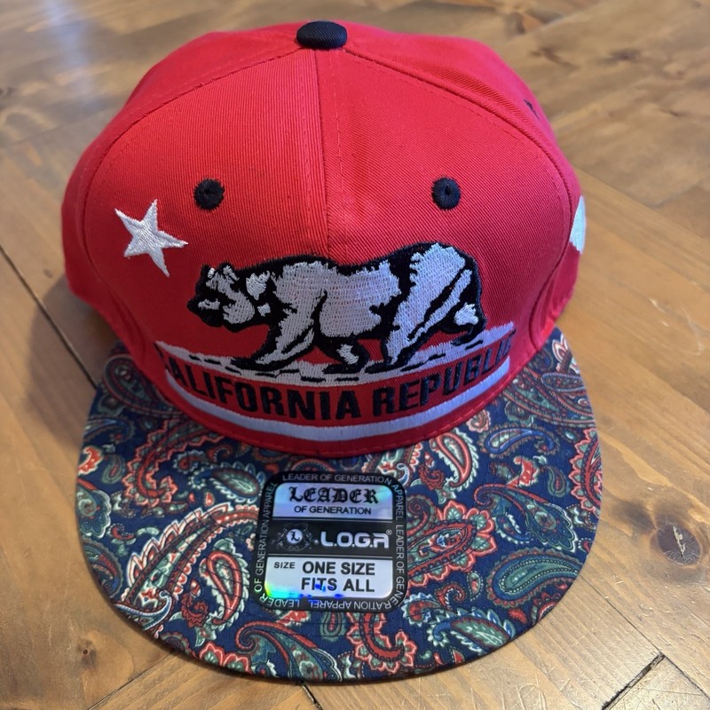 NWT L.O.G.A. California Republic Bandana Print Bill SnapBack Hat – Men’s Cap