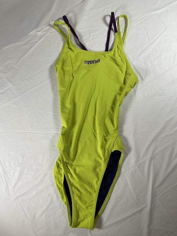 ARENA Women’s Solid Team MaxLife Swimsuit 30 Color Soft Green/Plum Athletic Swim