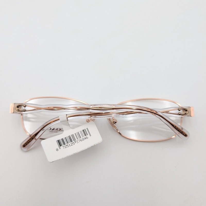 Coach Unisex Rectangle Eyeglasses HC5138 Rose Gold With Demo Lens 55-17-140 gallery