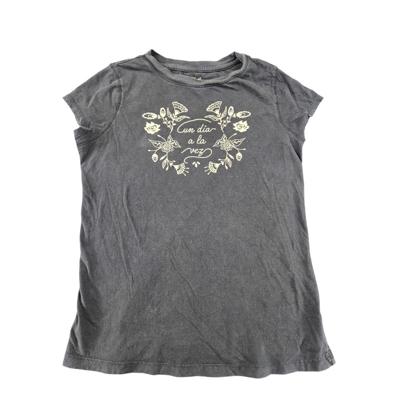Universal Thread Womens Un Dia A La Vez Floral Graphic T-Shirt Gray XS