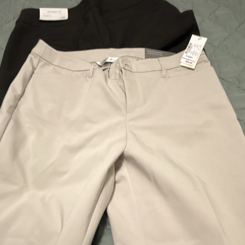 Christopher & Banks Women’s Beige Solid Flat Front Dress Pants Petites