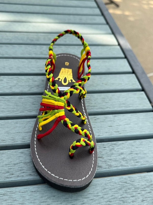 Hand-made braided sandals w/heels (1.5 inches) Reggae Summer Beach 100%Authentic gallery
