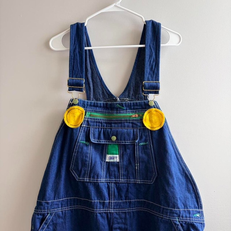 Vintage Liberty London Men’s Denim Dungarees overalls, plus size 42×32, workwear