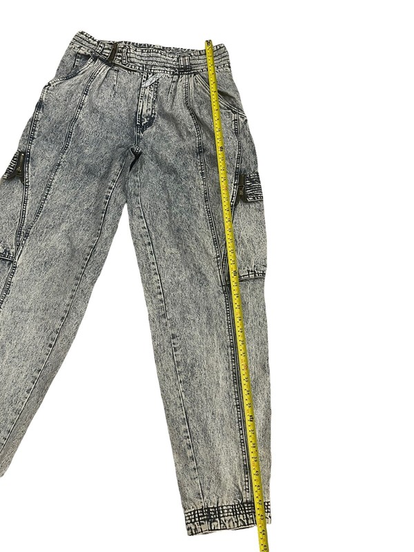 Vtg Jordache Cargo Baggy Y2K High Rise Acid Wash Tapered Rare Unisex 34 Jeans gallery
