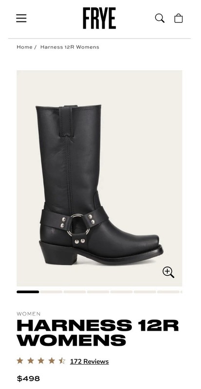 Frye Harness Women’s 9 Black Leather Pull-On Mid-Calf Biker Boots gallery