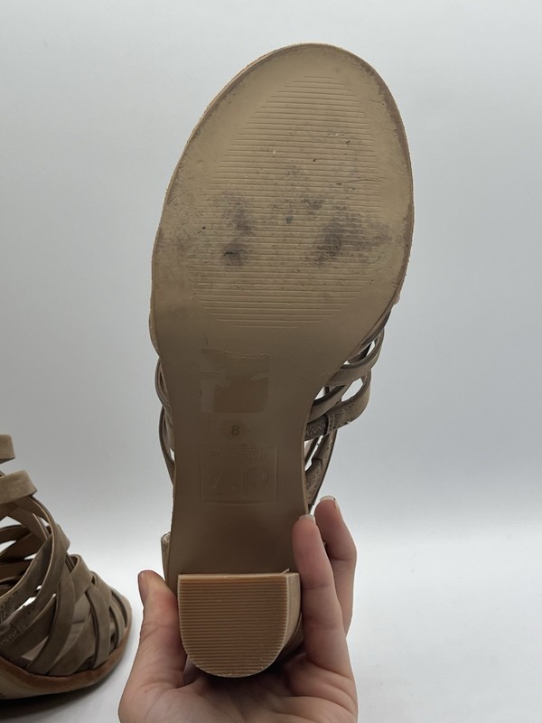 Dolce Vita Franney Taupe Leather Strappy Heels gallery