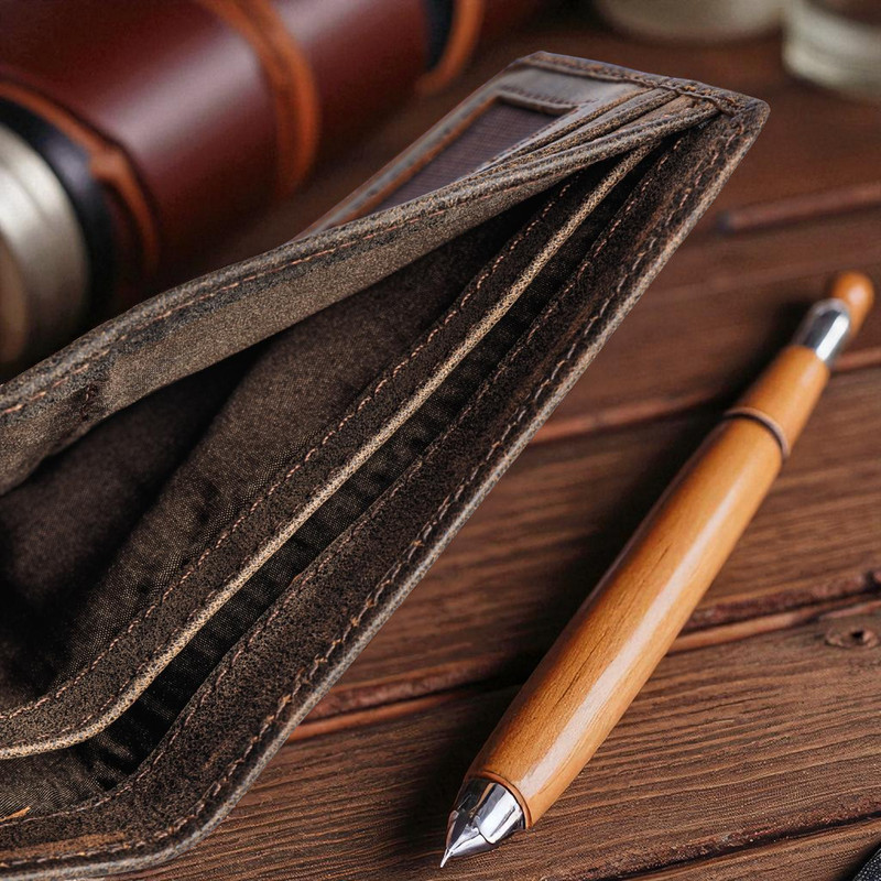 Genuine Slim Antique Leather Wallet For Mens Minimalist Bifold RFID Blocking gallery
