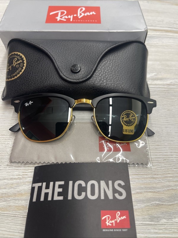 Ray-Ban Clubmaster Black on Gold: Color Code W0365 RB3016 (51 21 145 3N)