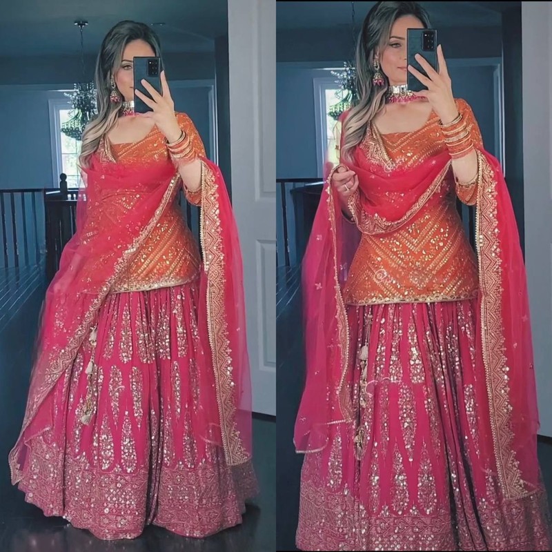 Pakistani Dress For Women Kurta Lehenga style Suit Readymade indian Wedding Suit