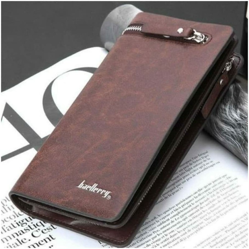 Mens Leather Wallet Large Capacity Bifold Long Card Holder Purse Business Clutch gallery