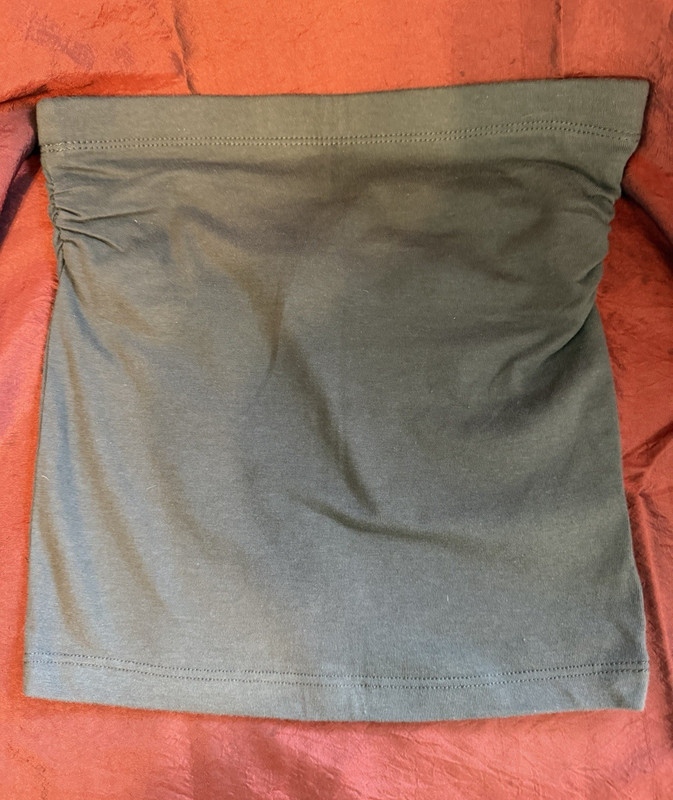 Zenana Outfitters Gray Ruched Strapless Stretch Tube Top Size S Women