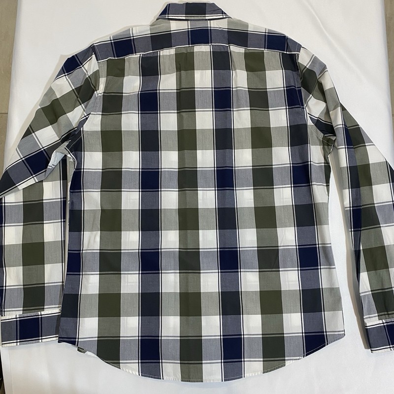 Express Modern Fit Men’s Plaid Long Sleeve Button-Down Cotton Shirt L gallery