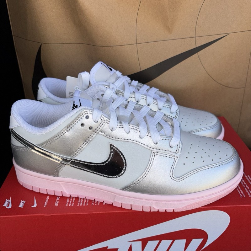 NEW Nike Dunk Low LX Metallic Silver Pink Foam NBY HM3698-006 Women’s Size 6