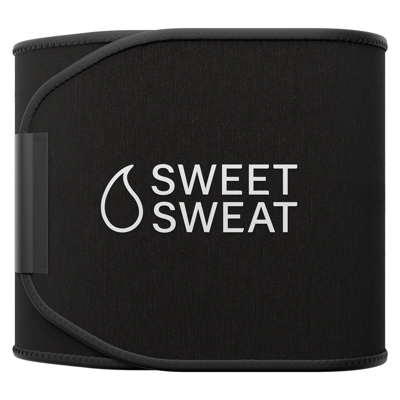 Sweet Sweat Premium Waist Trimmer eXtra Coverage – Black White Size L (46 x