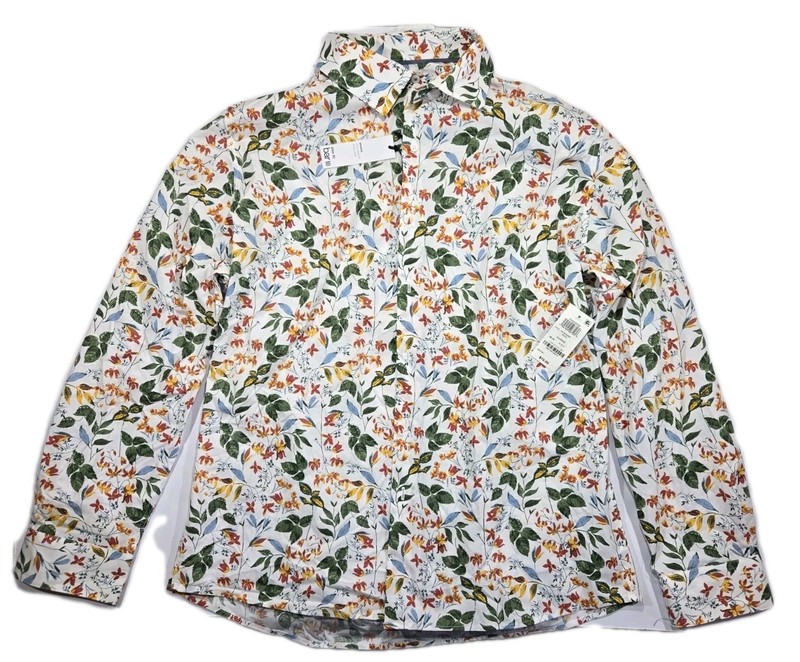 Bar III Men’s Slim-Fit Floral Dress Shirt White XL 17-17.5 NWT 17A