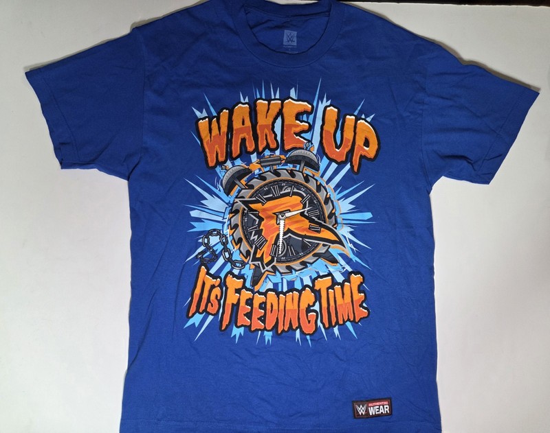 WWE Ryback Wake Up Its Feeding Time T Shirt Mens Large Blue Wrestling