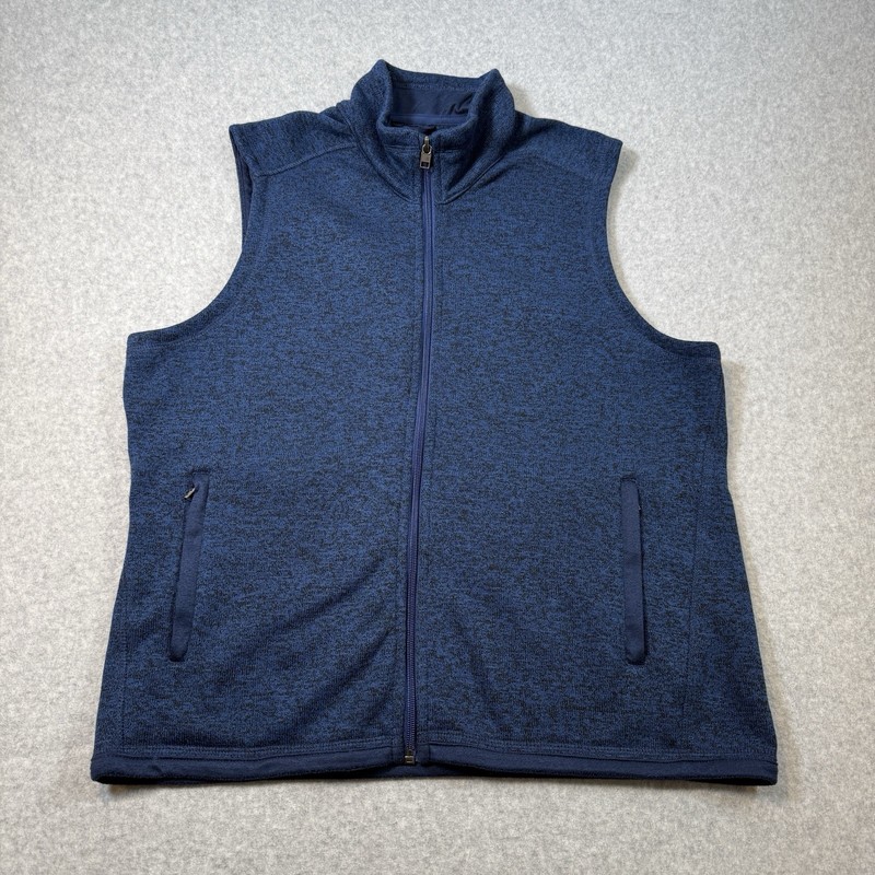 Quince Womens XL Blue Fleece Vest 100% Recycled Polyester