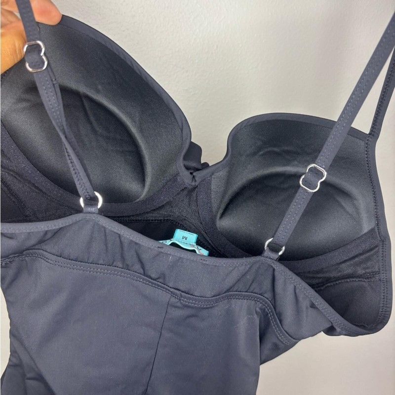 SPANX Assets Women’s Push Up Black One-Piece Swimsuit Size Medium gallery