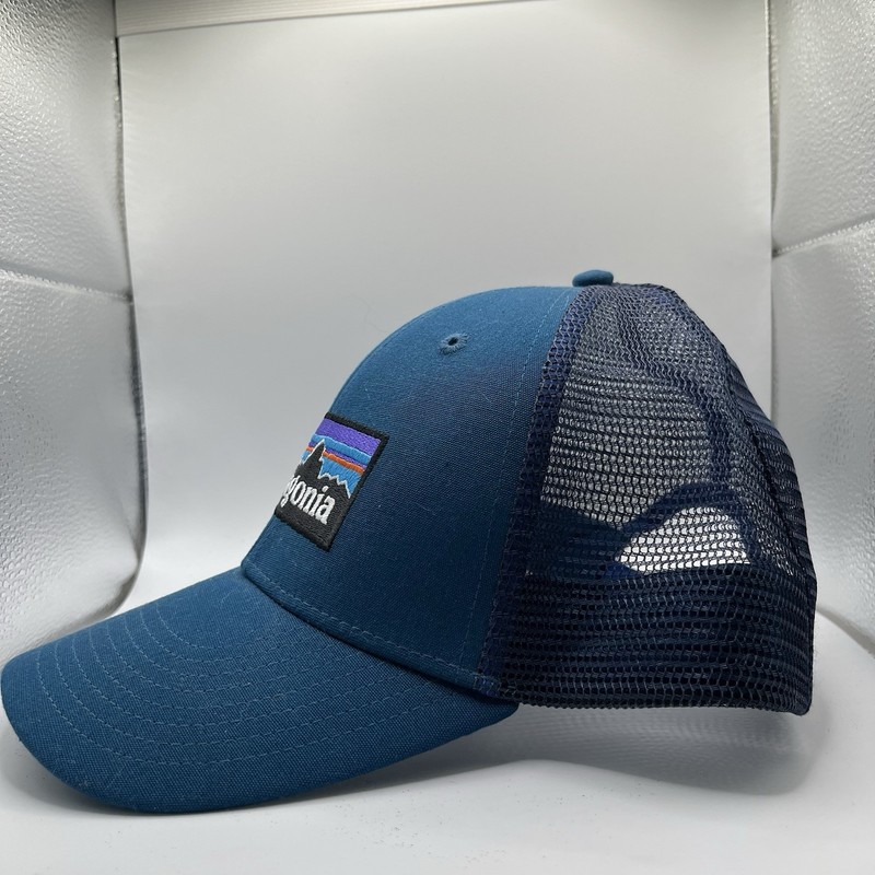 Patagonia P-6 Logo Lo-Pro Trucker Hat Unisex OS Blue Mesh Back VTG gallery