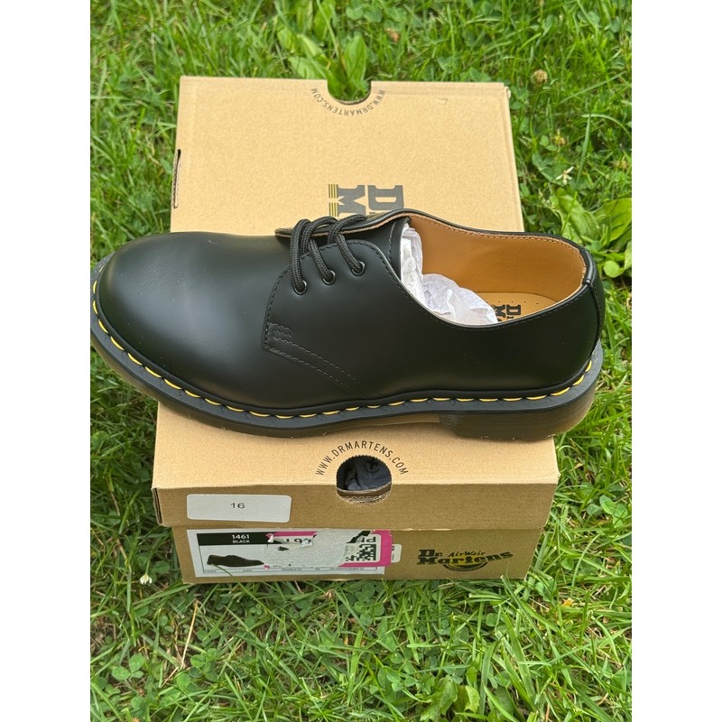 Dr. Martens 1461 Black Smooth Leather 3-Eye Oxford Shoes 11838 Mens 7 Womens 8