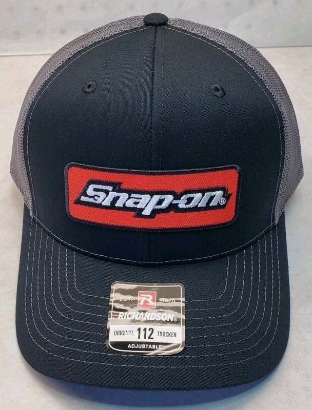 Snap-on Patch on Richardson 112 Trucker Hat Snapback Black/Charcoal gallery