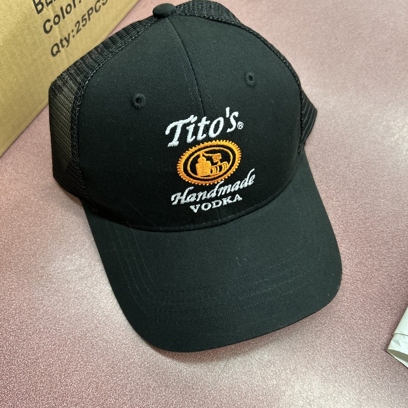 TITOS Handmade Vodka Dark Black Logo Baseball Hat Cap One Size Adjustable New