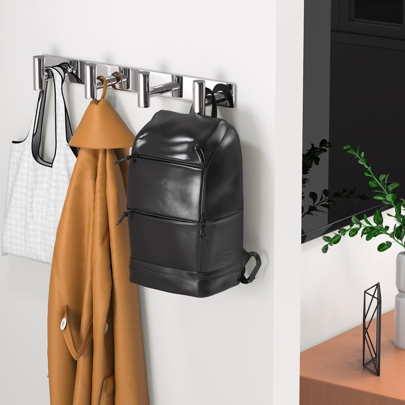 VINHOLD Wall Mounted Coat Rack with 4 Hooks - Heavy Duty Stainless Steel Hanger gallery