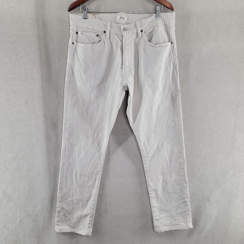 Polo Ralph Lauren Mens Jeans The Sullivan Slim Size 34×32 Ivory 5 Pocket Denim